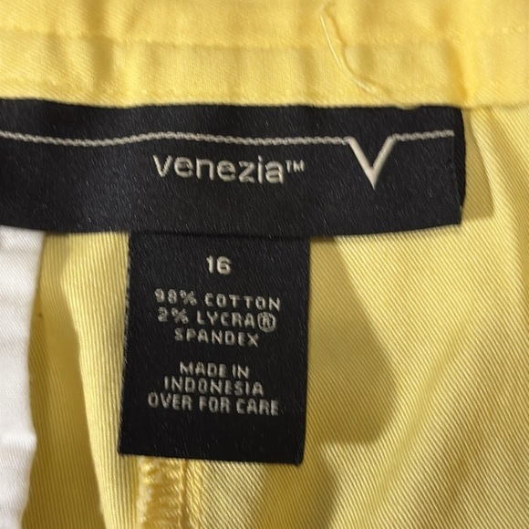 Venezia capri pants size 16 W Yellow Cotton Blend Pants vibrant summer - Picture 10 of 11